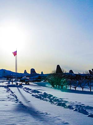 Winter morning at Hill Air Force Base Museum